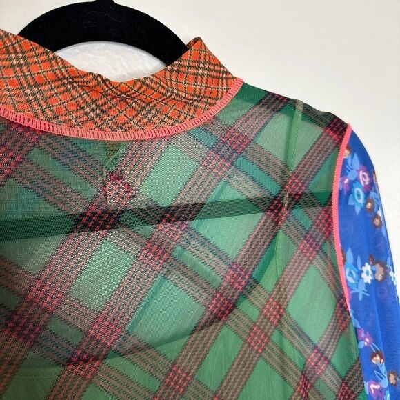 Anthropologie CeliaB Midi Slip Dress Green Ixora Mesh Preppy Retro XS $130 - Picture 5 of 12